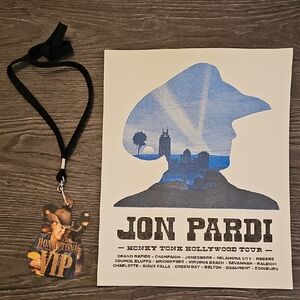 Jon Pardi Tour Poster and VIP Pass
